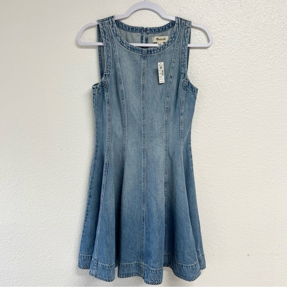 Madewell Circle Mini Dress Airy Denim Edition in Ashbury Wash Size XS - Picture 7 of 14